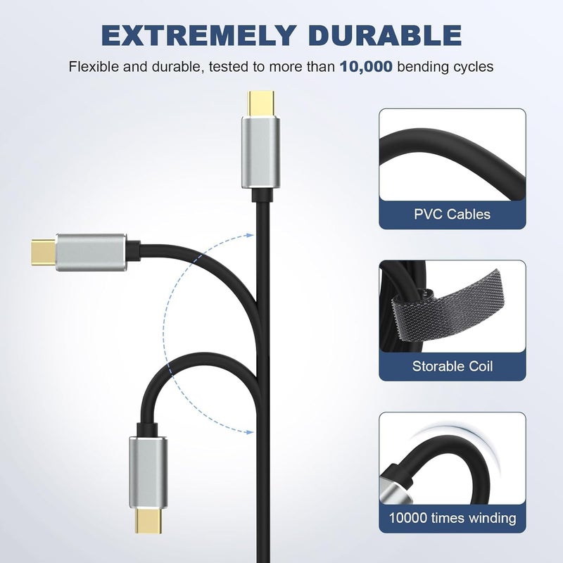 Koffmon USB-C to Micro-B USB 3.0 Charging & Data Cable Compatible with Epson Workforce ES-200, ES-300W, ES-300WR Portable Document Scanner –4.9FT Replacement Power Cord - Image 3